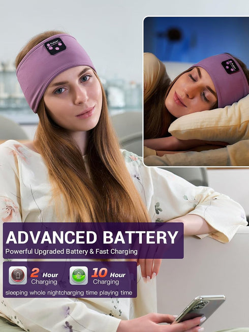 Sleep Headphones Bluetooth Headband, Long Playtime, Built-in Speakers for Workout, Running, Yoga