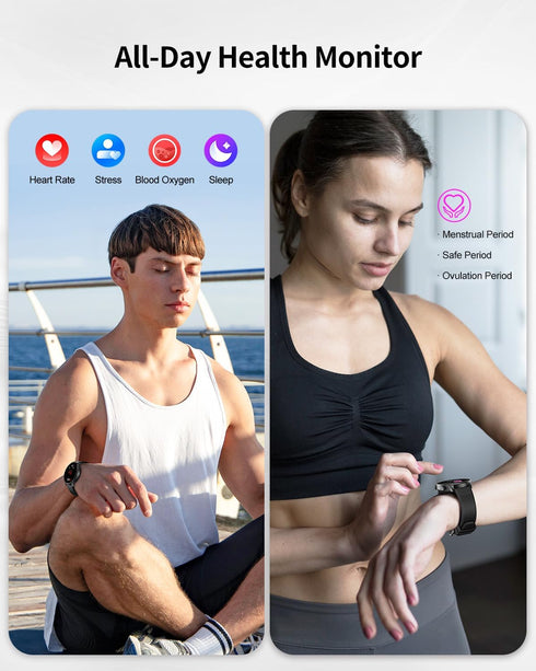 RIVERSONG Smart Watch for Men Women - 1.52" Fitness Tracker - Answer/Make Call - Heart Rate, Sleep, Blood Oxygen