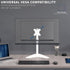 VIVO Single Monitor Desk Stand, Holds Screens up to 32 inch Regular and 38 inch Ultrawide, Adjustable Height, White,