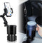Car Cup Holder Expander with Phone Mount, 360° Rotation Cell Phone Holder for Car, Compatible with iPhone All