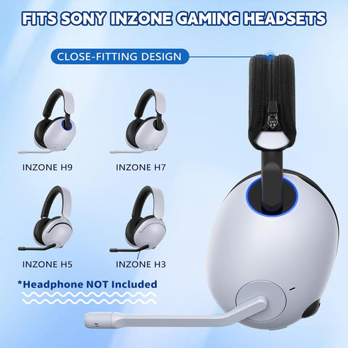 Headphone Headband Cover, INZONE H9 Cushion Compatible with Sony INZONE H3/H5/H7/H9 Headphones, Black Fabric Protector