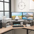 WESTREE Triple Dual Monitor Stand Riser, 56" Extra Long Adjustable Monitor Stand, 3 Shelf Desktop Organizer for Computer