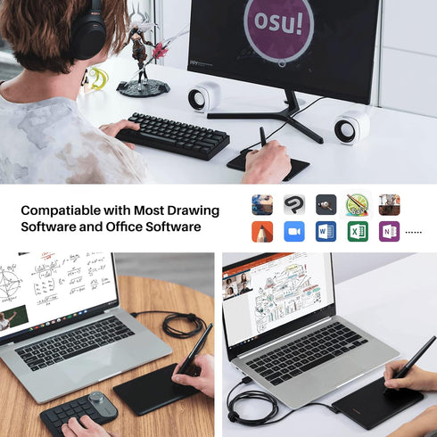 HUION H420X OSU Tablet Graphic Drawing with 8192 Levels Pressure Battery-free Stylus, 4.17x2.6 inch, Compatible with