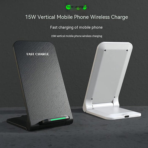 Wireless Charging Station,15W Fast Wireless Charging Station with Sleep-Friendly Adaptive Light,Compatible with Samsung Galaxy, Google LG, etc(Black)