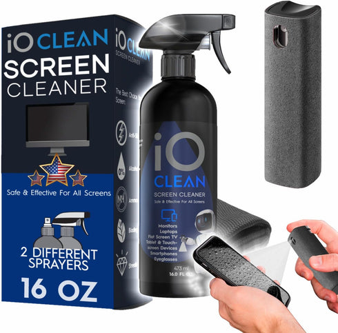 Screen Cleaner Spray Kit (16 oz + Mini Cleaner + 1 Cloth) for OLED LCD LED TVs, Smartphones, Laptops, and More