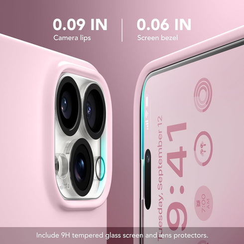GONEZ iPhone 14 Pro Case Compatible with Magsafe, Includes 2X Screen Protector & 2X Camera Lens Protector, Hot Pink