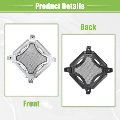 ACROPIX 6" Square Universal Car Speaker Grills Cover Mesh, Subwoofer Protector Case with Screws, Iron Silver Tone, Pack