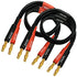 CESS-037-1f Banana Plug Male to Male Speaker Cable, 12 Gauge 680 Strand Count Silicone Soft Wire, 2 Cables