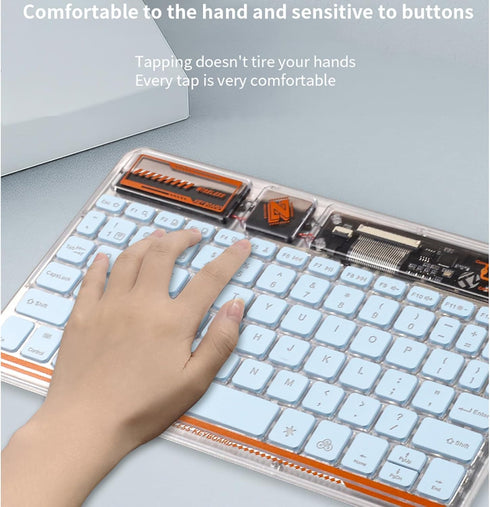 Portable Bluetooth Keyboard, 7-Colors RGB Backlit Mini Keyboard, Rechargeable Ultra-Slim Tablet Keyboard for