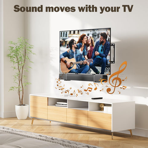 Mounting Dream Soundbar Mount, Sound Bar TV Bracket with Holes/Without Holes, Extends 3.4" to 6.1", Up to 20 LBS
