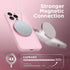 CAPRARO Pastel Pink Magnetic Case for iPhone 14 Pro, Shockproof Slim Thin Cover with Full Camera Protection