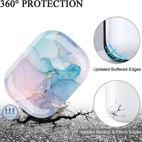Protective Hard Case with Cleaner Kit for Apple Airpods Pro 2nd Charging Case, Portable Shockproof Cover with Keychain
