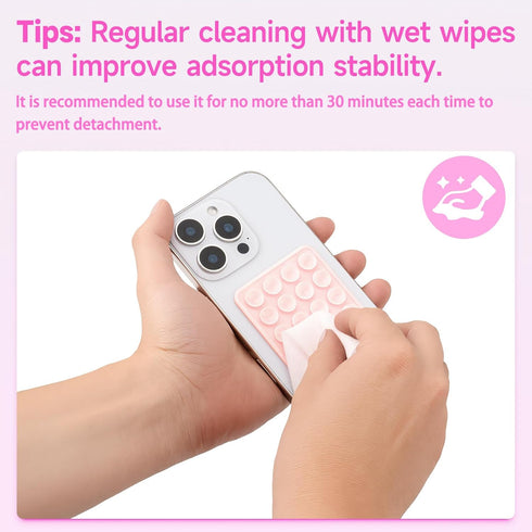 Yojaro 4Pack Silicone Suction Phone Case Mount, Silicon Adhesive Smartphones Stand Sticky, Hands-Free Phone Accessories
