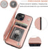 OT ONETOP 13 6.1 Inch(Rose ONETOP Compatible with iPhone Wallet Case with Card Holder, PU Leather Kickstand Card Slots