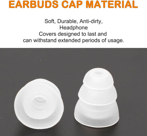 uxcell Soft Silicone Earbud Tips, 10pcs Noise-Reducing Eartips, 5mm Inner Hole, Clear, Fit Most In-Ear Headphones