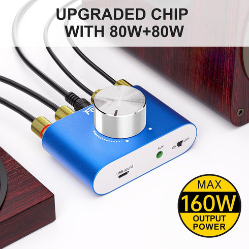 Facmogu F900S 160W Mini Bluetooth 5.0 Power Amplifier, 2 Channel Stereo Hi-Fi Digital Amp