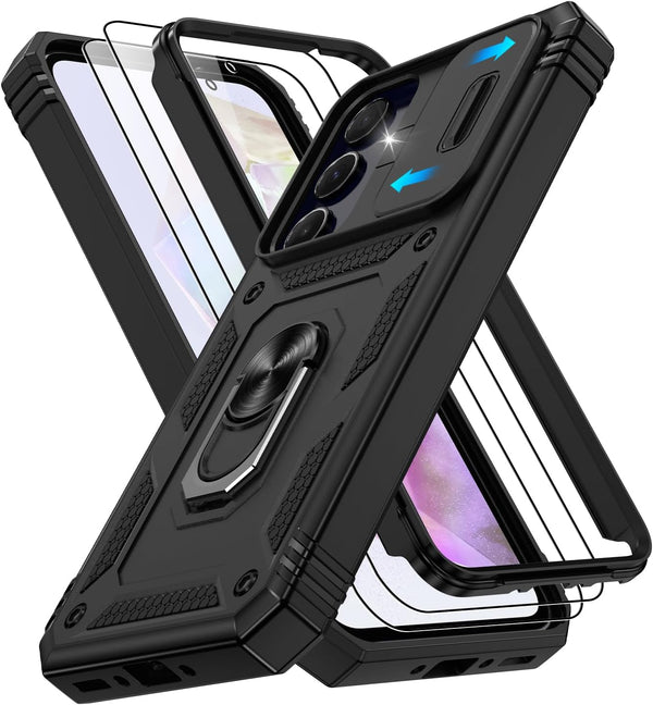 Samsung Galaxy A35 5G Case with Slide Camera Cover & Screen Protector*2, Military Grade Protective Case