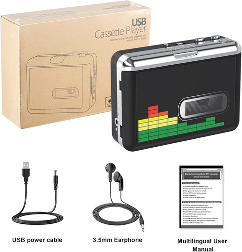 DIGITNOW Cassette MP3 MP3 BR607 USB Player, Portable Walkman Stereo Tape to Converter, Audio Music Recorder to Digital