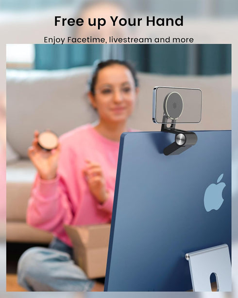Continuity Camera Mount for Desktop Monitor & iMac, Compatible iPhone Webcam Mount with Mag-Safe