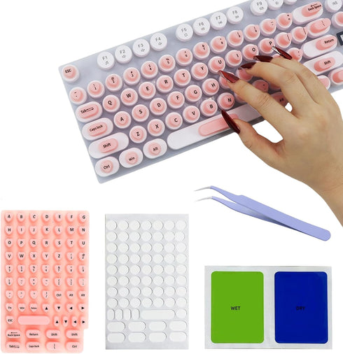 YzxQzxdron Raised Keyboard Stickers for Long Nails Typing and Gaming - Reusable Sticky