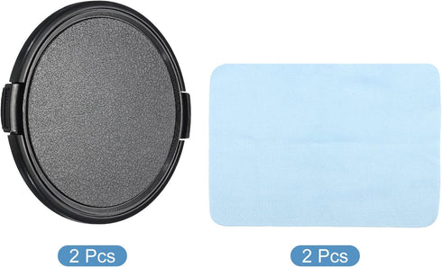PATIKIL Camera Lens Cap, 2 Pack Sides Pinch Front Cover with Microfiber Cloth for 77mm Lenses