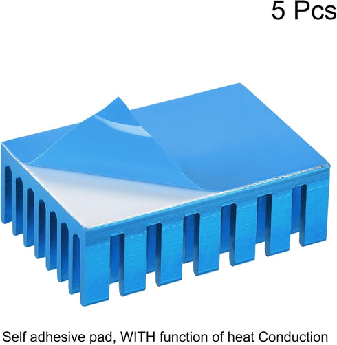 uxcell 30x20x10mm Black Thermal Self Adhesive Aluminum Heatsink, 5 Pcs Electronic Radiators