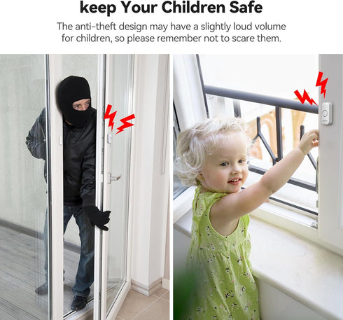 Window Alarm Door Alarms for Kids Safety, VOXON Wireless Door Alarm for Home Security, Pack of 2