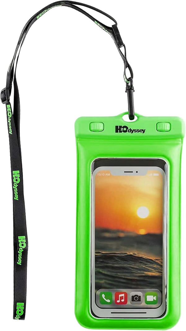 Waterproof Phone Case with Lanyard, Excellent Protection Floats in Water, Green