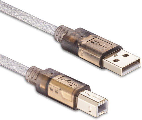 Printer Cable 10Ft, USB Type A Male to B Male, High Speed for HP, Canon, Lexmark, Dell, Xerox, Samsung