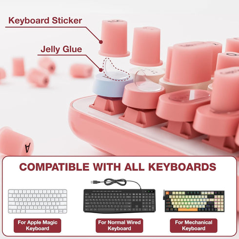 91PCS Udefineit Long Nails Keyboard Stickers, Self-Adhesive Keyboard Bubbles for Long Nails Typing and Gaming