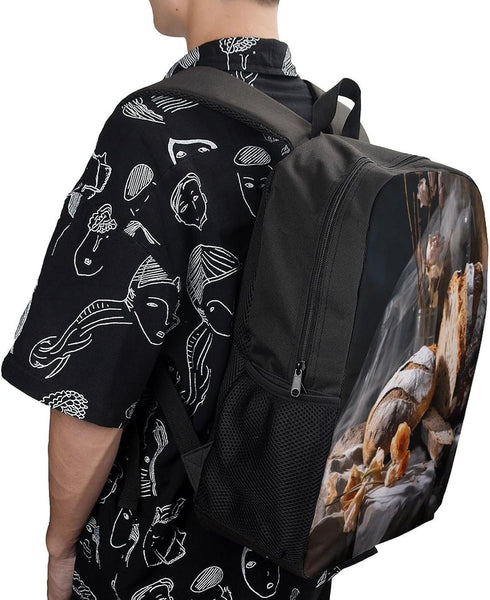 AJmores Backpack Backpack Backpack Backpack Bread in Bakery Printed Bulk Laptop Lightweight Travel