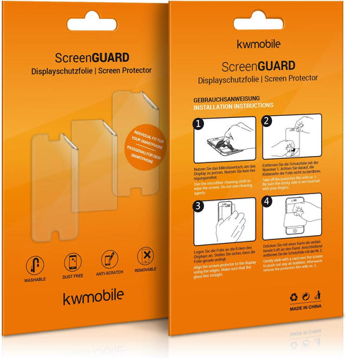 kwmobile 3X Ultra-Clear Screen Protectors for Samsung Galaxy A12, Transparent Phone Films