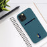 kwmobile Soft TPU Case for Apple iPhone 12 / iPhone 12 Pro, Phone Cover with Card Holder, Teal Matte Finish