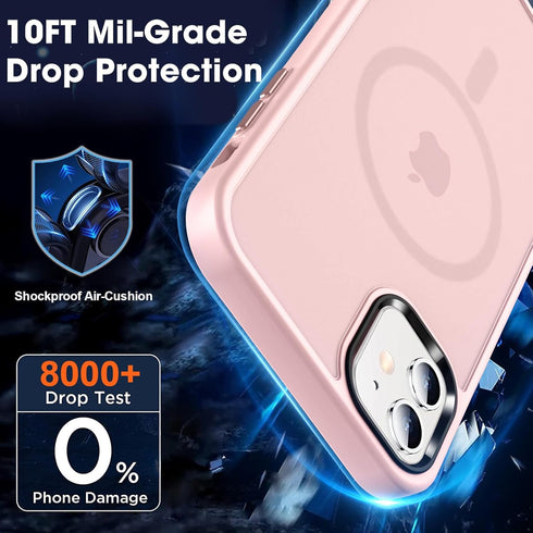 MOCCA Magnetic iPhone 12/12 Pro Case, Compatible with MagSafe, Slim Shockproof Translucent Protective Case