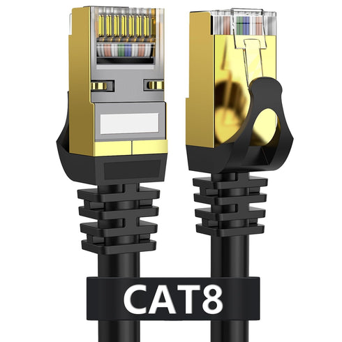 Dacrown Cat 8 Ethernet Cable 50 ft Shielded, Indoor&Outdoor, Heavy Duty High