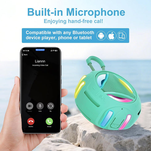 VANDVIBE IPX7 24H Portable Bluetooth Speaker, Waterproof Shower Speaker, Wireless Outdoor Speakers, Floating, Built