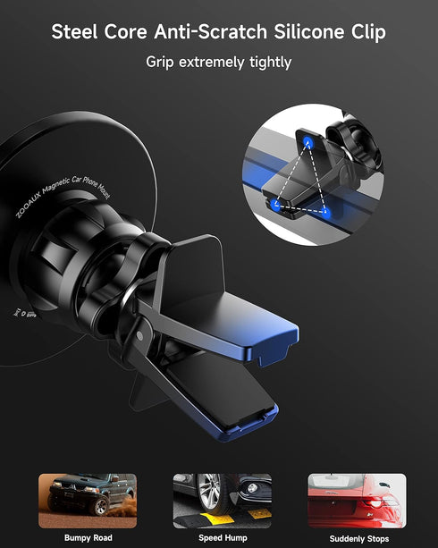 ZOOAUX MagSafe Car Mount, Magnetic Phone Holder for Car, Hands-Free Vent Mounting, Fits iPhone 13/12 Series & All Phones
