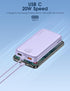 Portable Charger 12000mAh with Built-in Cable and AC Wall Plug, 22.5W Super Fast Charging for iPhone, Samsung, Tablets