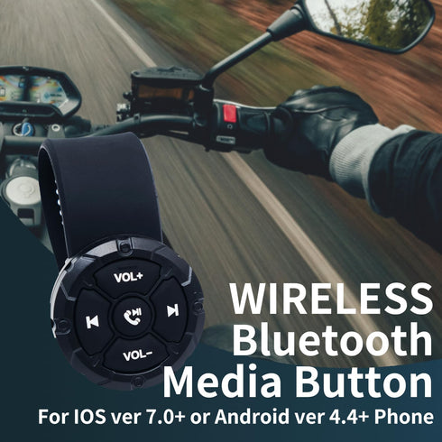 Wireless Bluetooth Media Remote Button,Waterproof Phone Bluetooth Remote Controller for Driving,Cycling,Steering Wheel Control Button for Phone Black