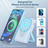 Wireless Portable Charger 10000mAh, Magnetic Power Bank with Built-in Cables, 22.5W PD Fast Charging for iPhone