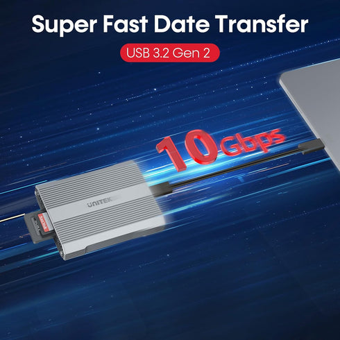Unitek SD4.0 10Gbps 3.2 2, CFexpress Type A and UHS-II Memory Card Reader, USB Gen CF Express Reader for CFexpress Type