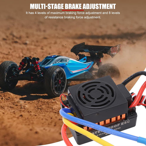 60A 1/10, 1/12 1/16 Waterproof RC Brushless ESC, for and Scale RC Vehicles, Cars, Trucks, Boats, and Aircraft