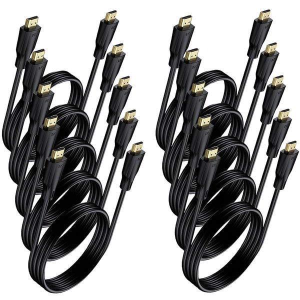 8K HDMI Cable 3FT 10 Pack, 48Gbps Ultra High Speed HDMI 2.1