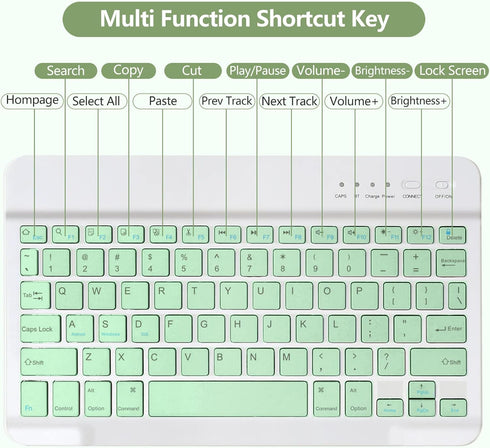 Keyboard Case for iPad 10.2" 9th 8th 7th Generation, with Detachable Bluetooth Keyboard and Pencil Holder, Auto