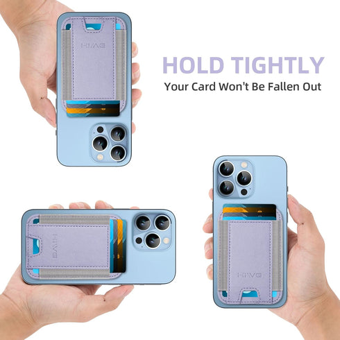 HiWe for MagSafe Wallet, Magnetic Card Holder for iPhone 15/14/13/12 Series, Minimalist Leather Wallet, RFID Blocking