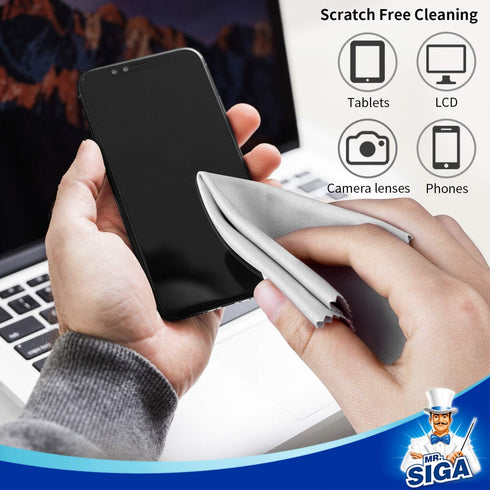 6 Pack, 6 7 inches (15 18 cm) MR.SIGA Premium Microfiber Cleaning Cloths for Lens, Eyeglasses, Screens, Tablets