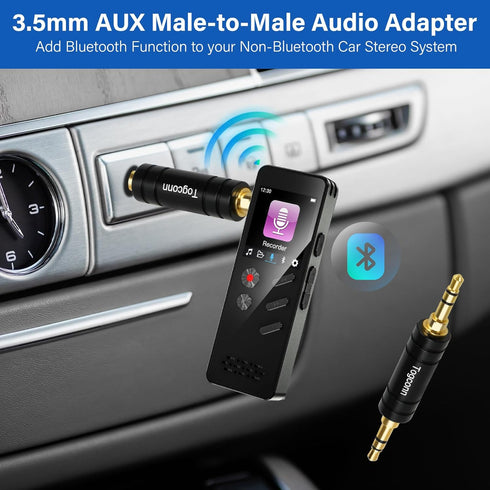 3.5mm Stereo AUX Male to Male Gold-Plated Adapter 2 Pack, 3-Pole 1/8 inch TRS Jack for BT Receiver, MP3, Speakers