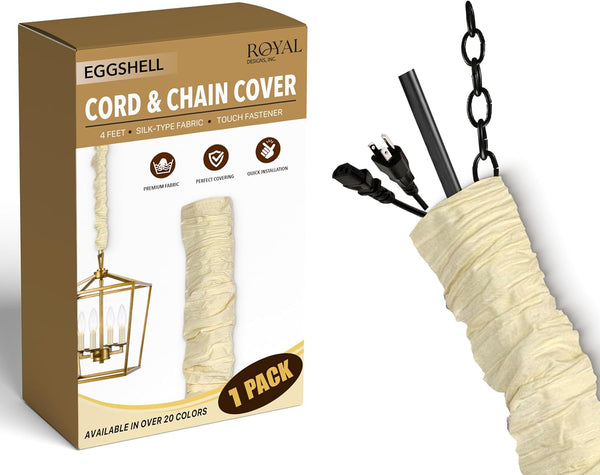 Royal Designs, Inc. CC-9-EG Cord & Chain Cover 4' Silktype Fabric Touch Fastener, Eggshell