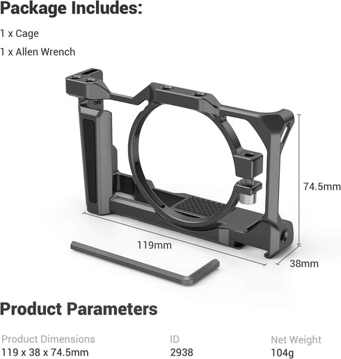 SmallRig Camera Cage for Sony ZV-1 II/ZV-1F/ZV-1, with Silicone Gel Grip and Cold Shoe Mount