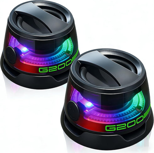 LENOLL 2 Pack Magnetic Mini Bluetooth Speaker with RGB Lights, Dual Wireless Stereo
